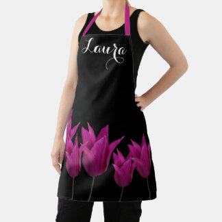 Aanpasbare Laura naam mooi chic bloem boho Schort