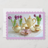 Aanpasbare Lavendel Afternoon Tea Uitnodiging (Voorkant)