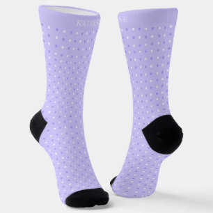 Aanpasbare lavendel violette paarse polkadot sokken
