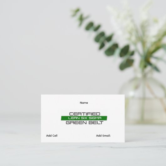 Aanpasbare Lean Six Sigma Green Belt Visitekaartje (Staand voorkant)