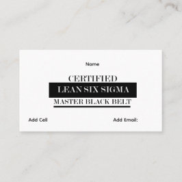 Aanpasbare Lean Six Sigma Master Black Belt Visitekaartje
