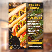 Aanpasbare Lekkere Hotdogs Restaurant Medium Raamsticker (Vel 2)