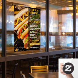 Aanpasbare Lekkere Hotdogs Restaurant Medium Raamsticker