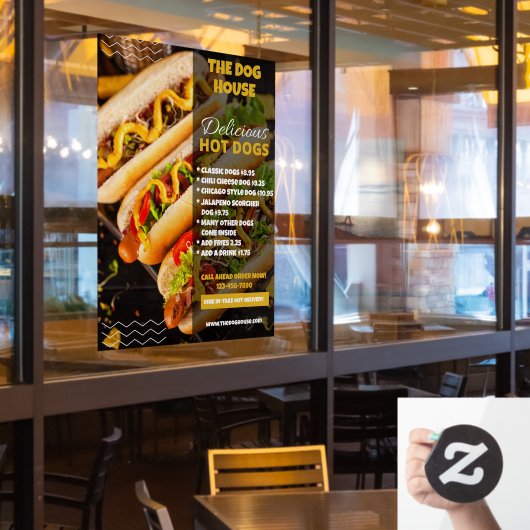 Aanpasbare Lekkere Hotdogs Restaurant Medium Raamsticker (Restaurant Raam)