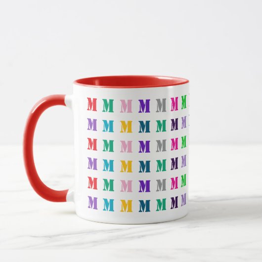 Aanpasbare Leuke Kleurrijke Kinderen Monogram  Mok (Links)