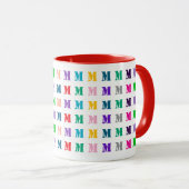 Aanpasbare Leuke Kleurrijke Kinderen Monogram  Mok (Voorkant rechts)