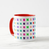 Aanpasbare Leuke Kleurrijke Kinderen Monogram  Mok (Voorkant links)