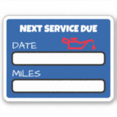 Aanpasbare Leuke Olie Verandering Herinnering Olie Sticker (Voorkant)