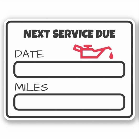 Aanpasbare Leuke Olie Verandering Herinnering Olie Sticker (Voorkant)