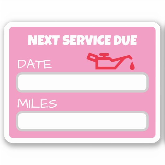 Aanpasbare Leuke Olie Verandering Herinnering Olie Sticker (Voorkant)