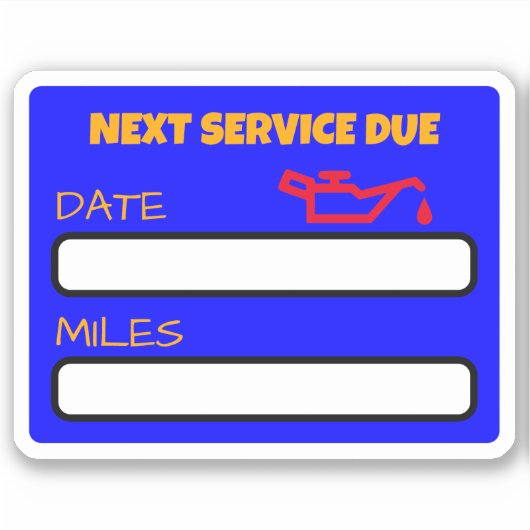 Aanpasbare Leuke Olie Verandering Herinnering Olie Sticker (Voorkant)