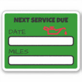 Aanpasbare Leuke Olie Verandering Herinnering Olie Sticker (Voorkant)