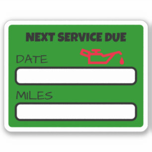 Aanpasbare Leuke Olie Verandering Herinnering Olie Sticker