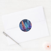 Aanpasbare Levendige Kleur Kerstbomen Ronde Sticker (Envelop)