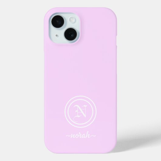 Aanpasbare Lichtpaarse Monogram Mobiele Telefoon H Case-Mate iPhone Case (Achterkant)
