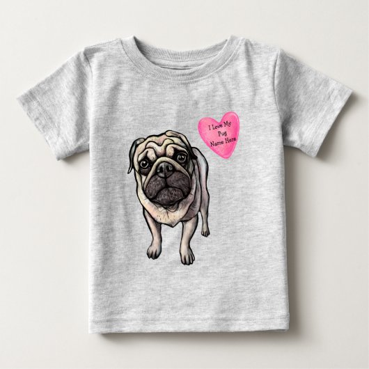 Aanpasbare Liefde Mijn Pug Hond Huisdier (Voorkant)