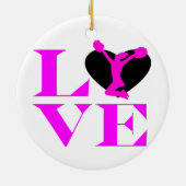 Aanpasbare liefde roze Cheerleader-versiering Keramisch Ornament (Achterkant)