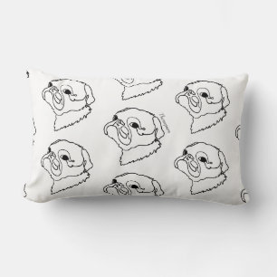 Aanpasbare lijntekening Pug Kussen