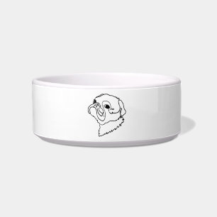 Aanpasbare lijntekening Pug Voerbakje