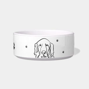 Aanpasbare lijntekening van een Golden Retriever Voerbakje