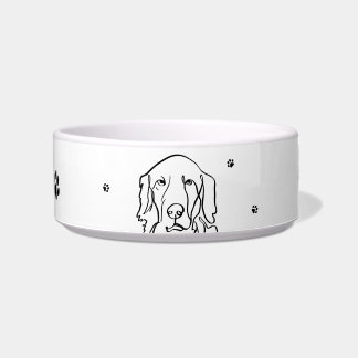 Aanpasbare lijntekening van een Golden Retriever Voerbakje
