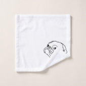 Aanpasbare Line Art Pug Bad Handdoek (Wasdoekje)