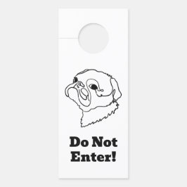 Aanpasbare Line Art Pug Deurhanger