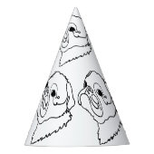 Aanpasbare Line Art Pug Feesthoedjes (Voorkant)