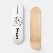 Aanpasbare Line Art Pug Persoonlijk Skateboard (Voorkant)