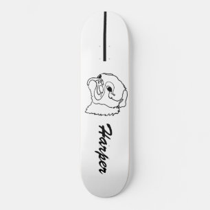 Aanpasbare Line Art Pug Persoonlijk Skateboard