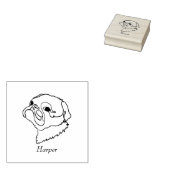 Aanpasbare Line Art Pug Rubberstempel (Gestempeld)
