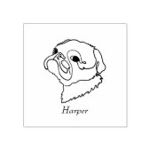 Aanpasbare Line Art Pug Rubberstempel (Afrduk)