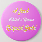 Aanpasbare Liquid Gold Badge Roze Ronde Button 6,0 Cm (Voorkant)