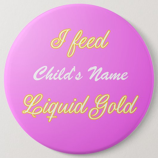 Aanpasbare Liquid Gold Badge Roze Ronde Button 6,0 Cm (Voorkant)