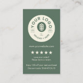 Aanpasbare Logo Bedankt voor uw bestelling Kaart Visitekaartje (Achterkant)