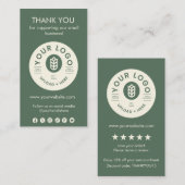 Aanpasbare Logo Bedankt voor uw bestelling Kaart Visitekaartje (Voorkant / Achterkant)