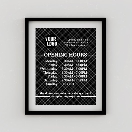 Aanpasbare Logo En Tekst Bedrijfs Openingstijden  Poster