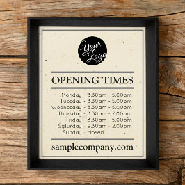 Aanpasbare Logo En Tekst Bedrijfsopeningstijden Poster