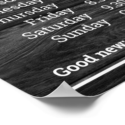 Aanpasbare Logo En Tekst Bedrijfsopeningstijden  Poster (Hoek)