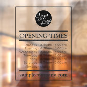 Aanpasbare Logo En Tekst Bedrijfsopeningstijden Raamsticker (Vel 2)