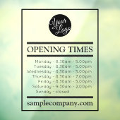 Aanpasbare Logo En Tekst Bedrijfsopeningstijden Raamsticker (Vel 3)
