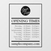 Aanpasbare Logo En Tekst Bedrijfsopeningstijden Raamsticker (Vel)