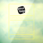 Aanpasbare Logo En Tekst Bedrijfsopeningstijden Raamsticker (Vel 3)