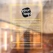 Aanpasbare Logo En Tekst Bedrijfsopeningstijden Raamsticker (Vel 2)