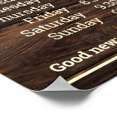 Aanpasbare Logo En Tekst Openingstijden Bedrijf Poster (Hoek)