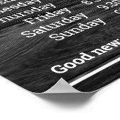 Aanpasbare Logo En Tekst Openingstijden Bedrijf Poster (Hoek)