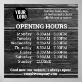 Aanpasbare Logo En Tekst Openingstijden Bedrijf Poster (Voorkant)