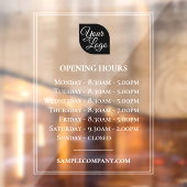 Aanpasbare Logo En Tekst Openingstijden Bedrijf Raamsticker (Vel 2)