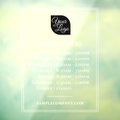 Aanpasbare Logo En Tekst Openingstijden Bedrijf Raamsticker (Vel 3)