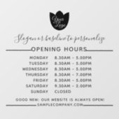 Aanpasbare Logo En Tekst Openingstijden Zakelijk Raamsticker (Vel)